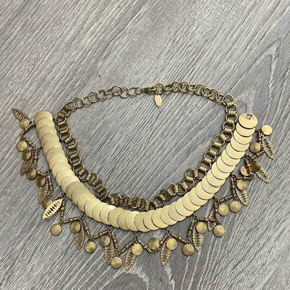 Elizabeth Cole Women's Gold Fringe Collar Necklace in Golden Glow - Picture 7 of 10
